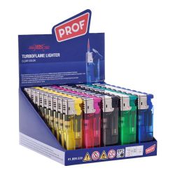 Encendedor Recargable Llama Roja, Colores Surtidos Transparente, 8 X 2,5 X 1 Cm