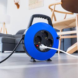 Enrollacables 10 M 3 G 1,00 Mm² 4 Tomas Bipolares Con T/Tl Hogar Con Protector Termico