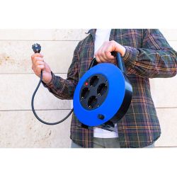 Enrollacables 10 M 3 G 1,00 Mm² 4 Tomas Bipolares Con T/Tl Hogar Con Protector Termico