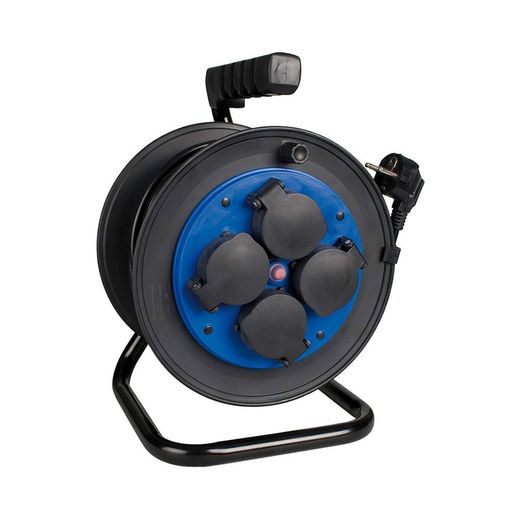 Enrollacables 25 M 3 G 1,50 Mm² 4 Tomas Bipolares Con T/Tl Con Tapas Ip54