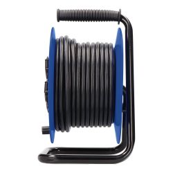 Enrollacables 25 M 3 G 2,50 Mm² 4 Tomas Bipolares Con T/Tl Con Tapas Profesional Con Protector Termico 3000W 230V