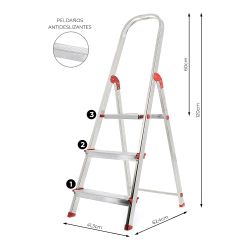 Escalera Unica 3 Peldaños 59 Cm