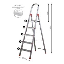 Escalera Unica 5 Peldaños 101 Cm