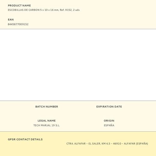 Escobillas De Carbon 5 X 10 X 16 Mm, Ref. 9152, 2 Uds