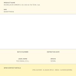 Escobillas De Carbon 5 X 10 X 18,5 Mm  Ref. 9236, 2 Uds