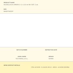 Escobillas De Carbon 5 X 11 X 15,5 Mm Ref. 9297, 2 Uds