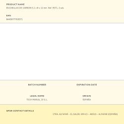 Escobillas De Carbon 5,1 X 8 X 12 Mm  Ref. 9571, 2 Uds