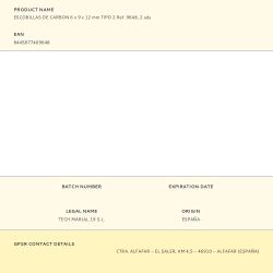 Escobillas De Carbon 6 X 9 X 12 Mm Tipo 2 Ref. 9648, 2 Uds