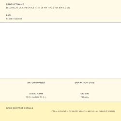 Escobillas De Carbon 6,3 X 16 X 26 Mm Tipo 1 Ref. 9064, 2 Uds