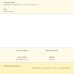 Escobillas De Carbon 6,6 X 12 X 21 Mm Ref. 9491, 2 Uds