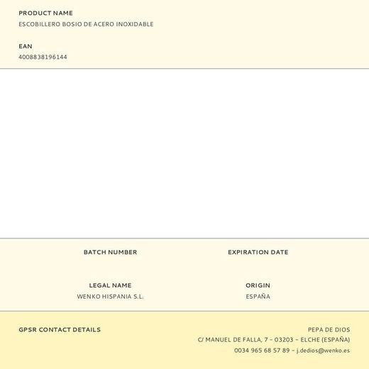 Escobillero Bosio De Acero Inoxidable