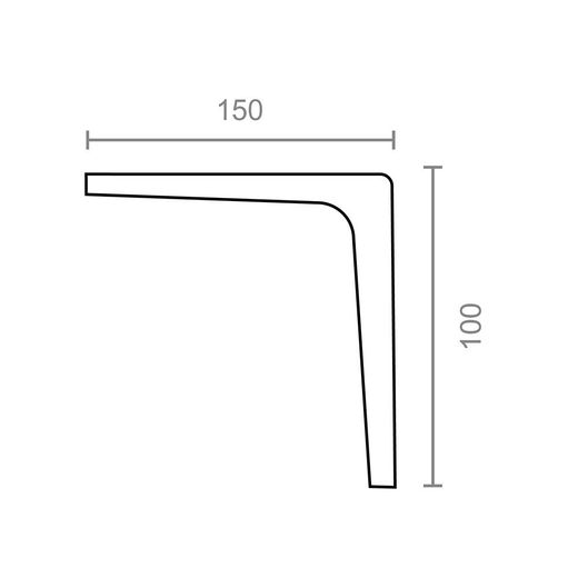 Escuadra Aluminio Plm07 Gris 150 X 100 Mm