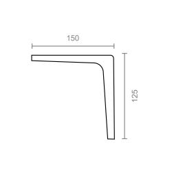 Escuadra Clasica Plm01 Blanca 150 X 125 Mm