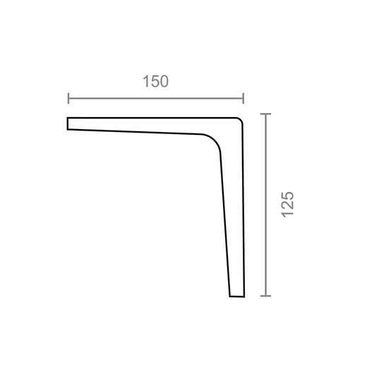 Escuadra Clasica Plm01 Blanca 150 X 125 Mm