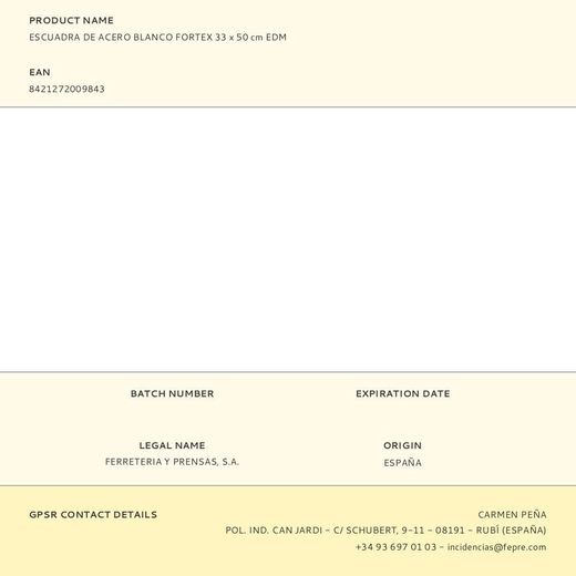 Escuadra De Acero Blanco Fortex 33 X 50 Cm Edm