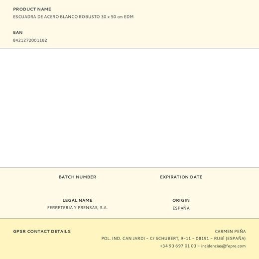 Escuadra De Acero Blanco Robusto 30 X 50 Cm Edm