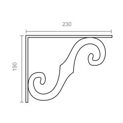 Escuadra Ornamental Plm05 Negro 230 X 190 Mm
