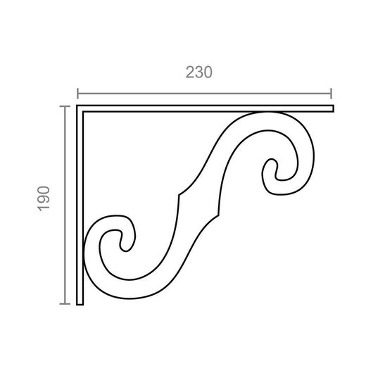 Escuadra Ornamental Plm05 Negro 230 X 190 Mm