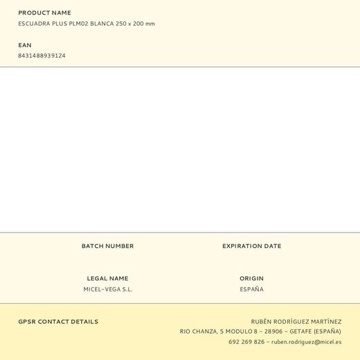 Escuadra Plus Plm02 Blanca 250 X 200 Mm