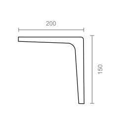 Escuadra Plus Plm02 Negro 350 X 300 Mm