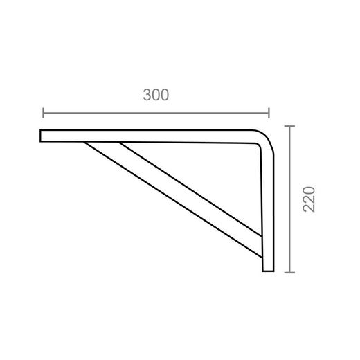 Escuadra Reforzada Plm04 Blanco 300 X 220 Mm
