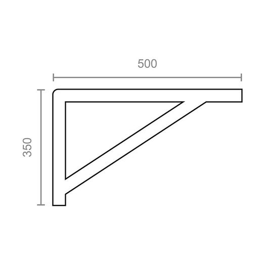Escuadra Reforzada Plm04 Negro 500 X 350 Mm