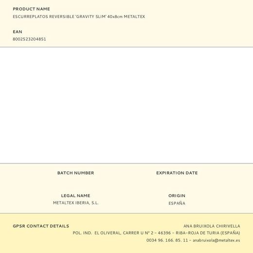 Escurreplatos Reversible Gravity Slim 40 X 8 Cm