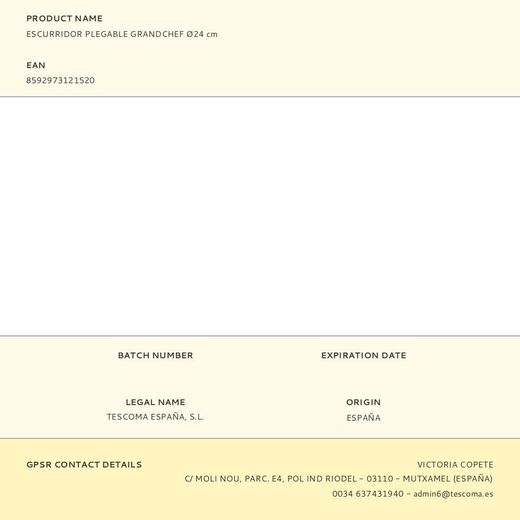 Escurridor Plegable Grandchef Ø24 Cm
