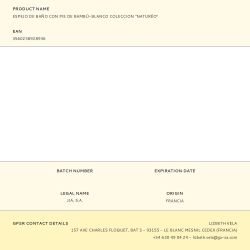 Espejo De Baño Con Pie De Bambú-Blanco Coleccion "Naturéo"