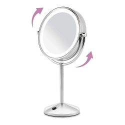 Espejo Pie Cromado Led  X10Au