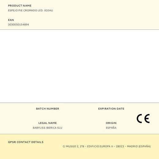 Espejo Pie Cromado Led  X10Au