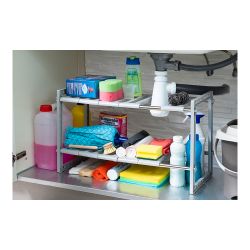 Estantería Extensible De 2 Estantes Para Fregadero Shibblek 37,5 - 66,5 Cm