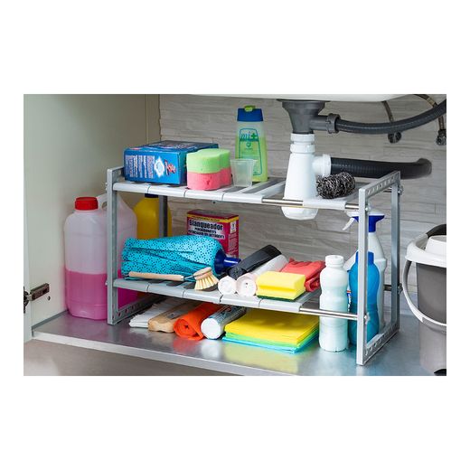 Estantería Extensible De 2 Estantes Para Fregadero Shibblek 37,5 - 66,5 Cm