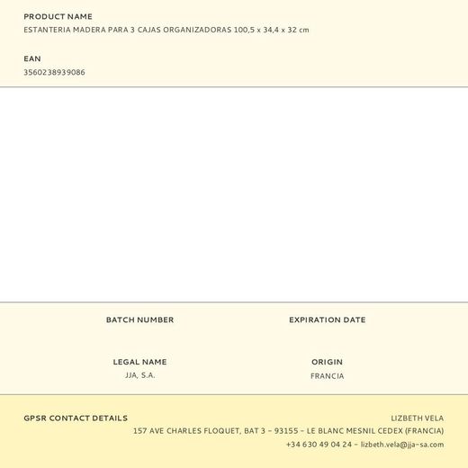 Estanteria Madera Para 3 Cajas Organizadoras 100,5 X 34,4 X 32 Cm