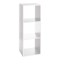 Estanteria Madera Para 3 Cajas Organizadoras Blanco 100,5 X 34,4 X 32 Cm