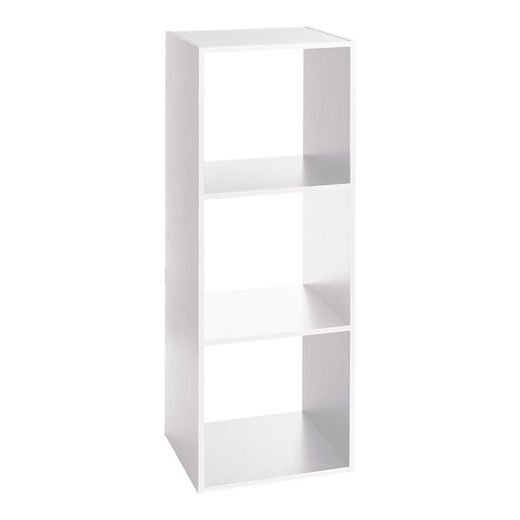 Estanteria Madera Para 3 Cajas Organizadoras Blanco 100,5 X 34,4 X 32 Cm
