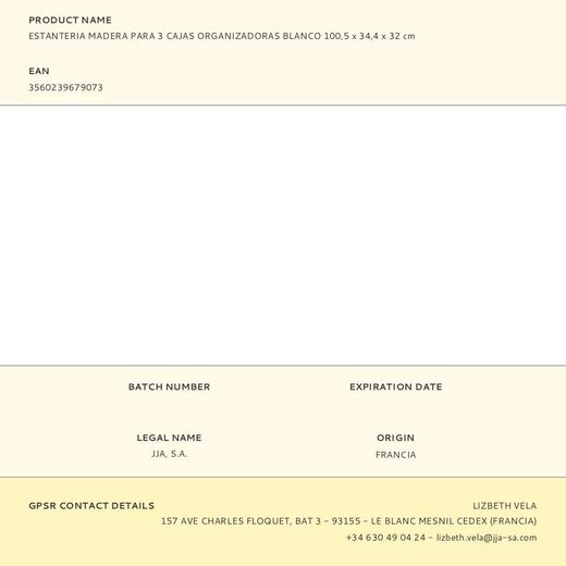 Estanteria Madera Para 3 Cajas Organizadoras Blanco 100,5 X 34,4 X 32 Cm