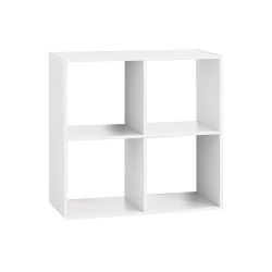 Estanteria Madera Para 4 Cajas Organizadoras Blanco  67,6 X 32 X 67,6 Cm