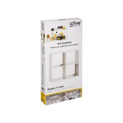 Estanteria Madera Para 4 Cajas Organizadoras Blanco  67,6 X 32 X 67,6 Cm