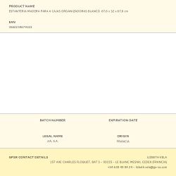 Estanteria Madera Para 4 Cajas Organizadoras Blanco  67,6 X 32 X 67,6 Cm