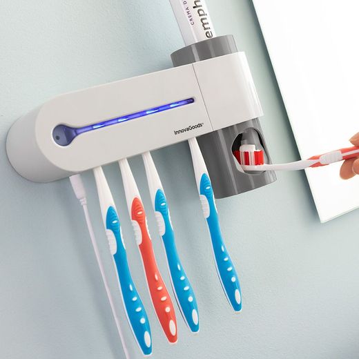 Esterilizador Uv De Cepillos Dentales Con Soporte Y Dispensador De Dentífrico