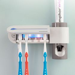 Esterilizador Uv De Cepillos Dentales Con Soporte Y Dispensador De Dentífrico