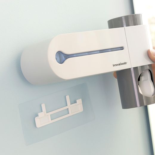 Esterilizador Uv De Cepillos Dentales Con Soporte Y Dispensador  De Dentífrico
