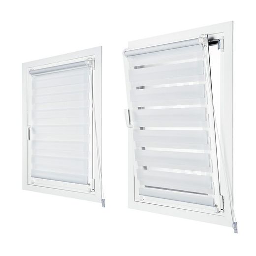 Estor Enrollable Clip & Fix, Noche & Dia, Blanco 150 X 180 Cm