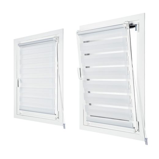 Estor Enrollable Clip & Fix, Noche & Dia, Blanco 75 X 180 Cm