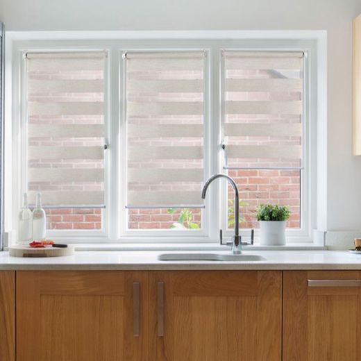 Estor Enrollable Clip & Fix, Noche & Dia, Lino 120 X 180 Cm