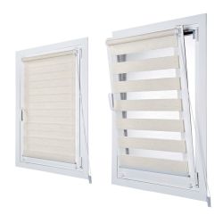 Estor Enrollable Clip & Fix, Noche & Dia, Lino 120 X 180 Cm