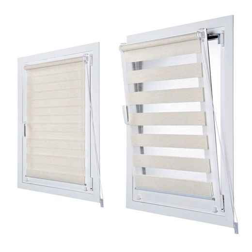 Estor Enrollable Clip & Fix, Noche & Dia, Lino 120 X 180 Cm