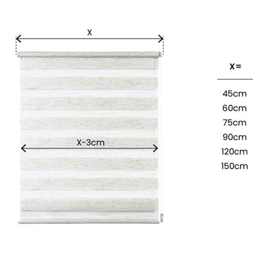 Estor Enrollable Clip & Fix, Noche & Dia, Lino 120 X 180 Cm