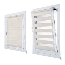 Estor Enrollable Clip & Fix, Noche & Dia, Lino 120 X 180 Cm